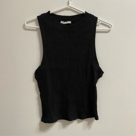 Zara Ribbed Crop Top M - Picture 1 of 4